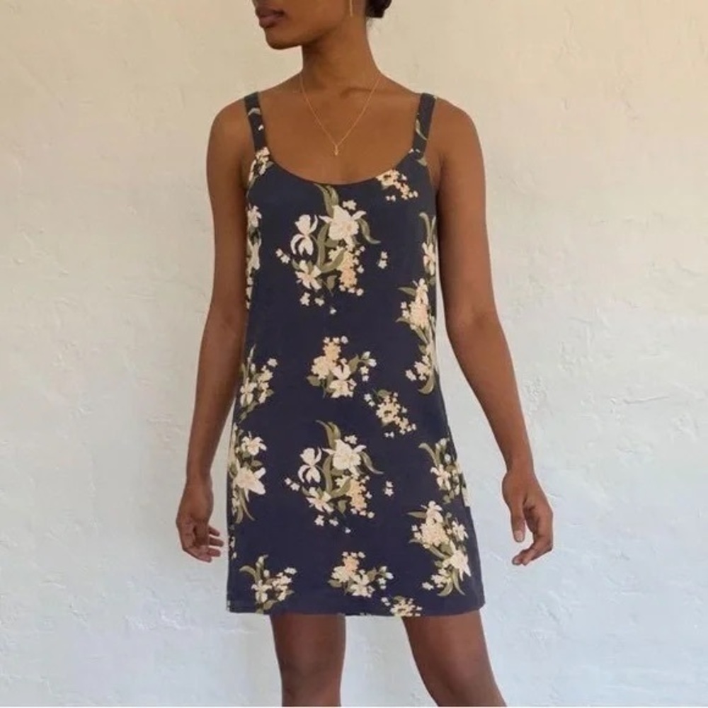 Reformation Puglia Floral Navy Blue Mini Dress Size 2